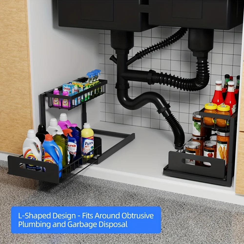 Sliding Under-Sink Organizer Rack