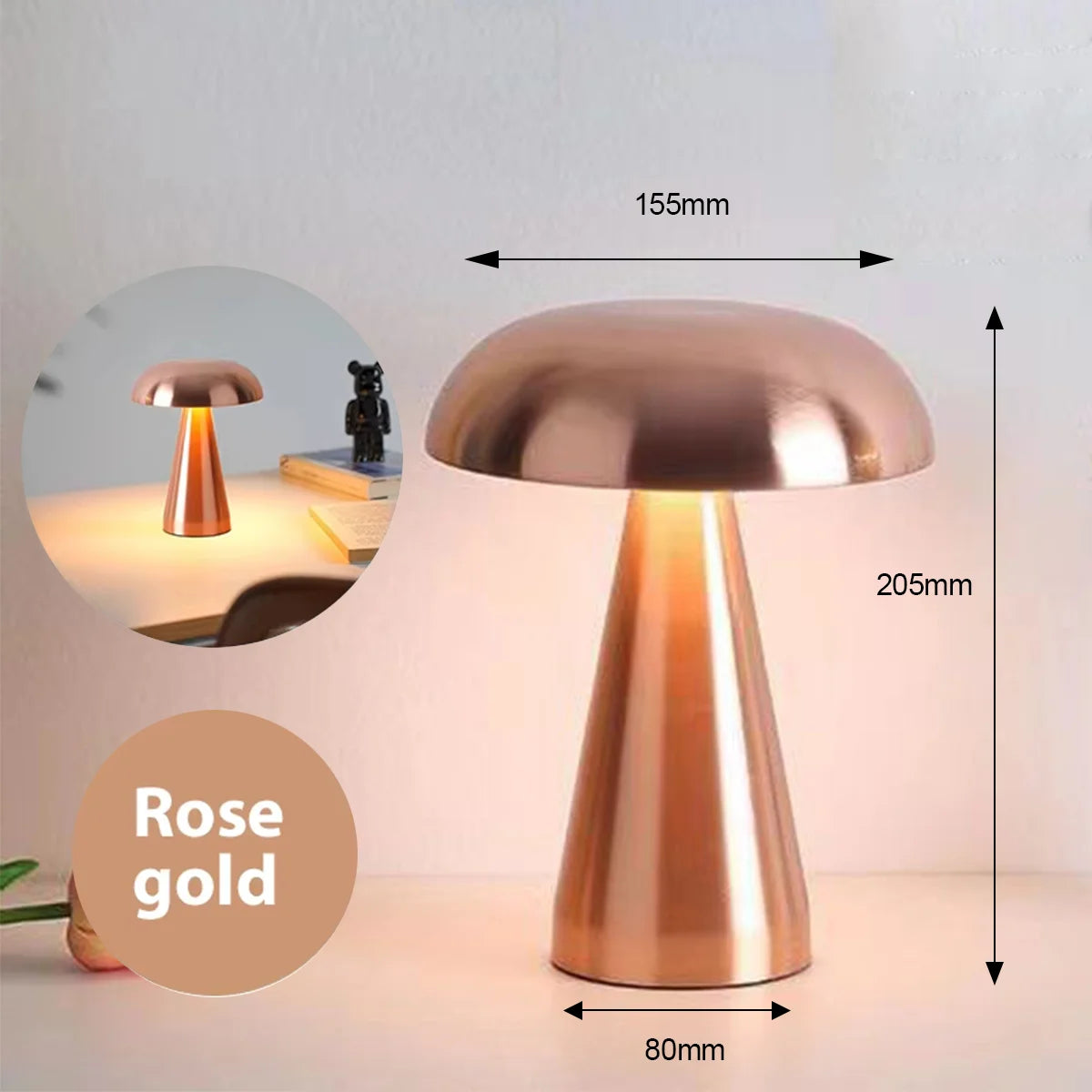 Mushroom Table Lamp with Touch Dimming
