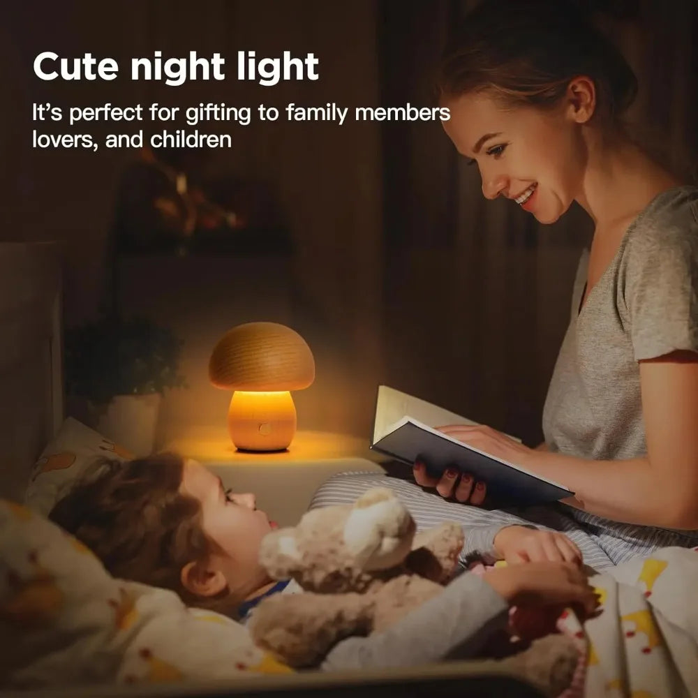Mushroom Table Lamp with Touch Dimming - Nursery