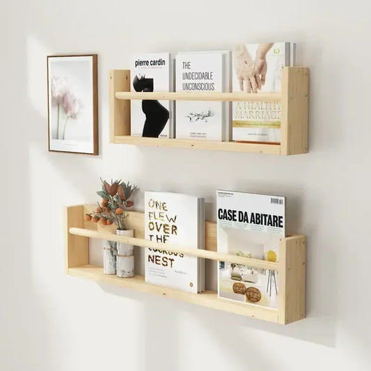 Wood Floating Nursery Shelf for Books and Decor
