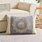 Embroidered Chenille Lumbar Pillow Cover