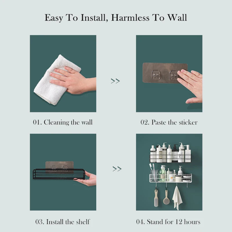 Metal Modern Bookcase Shelf for Home Storage - Wall-Mounted