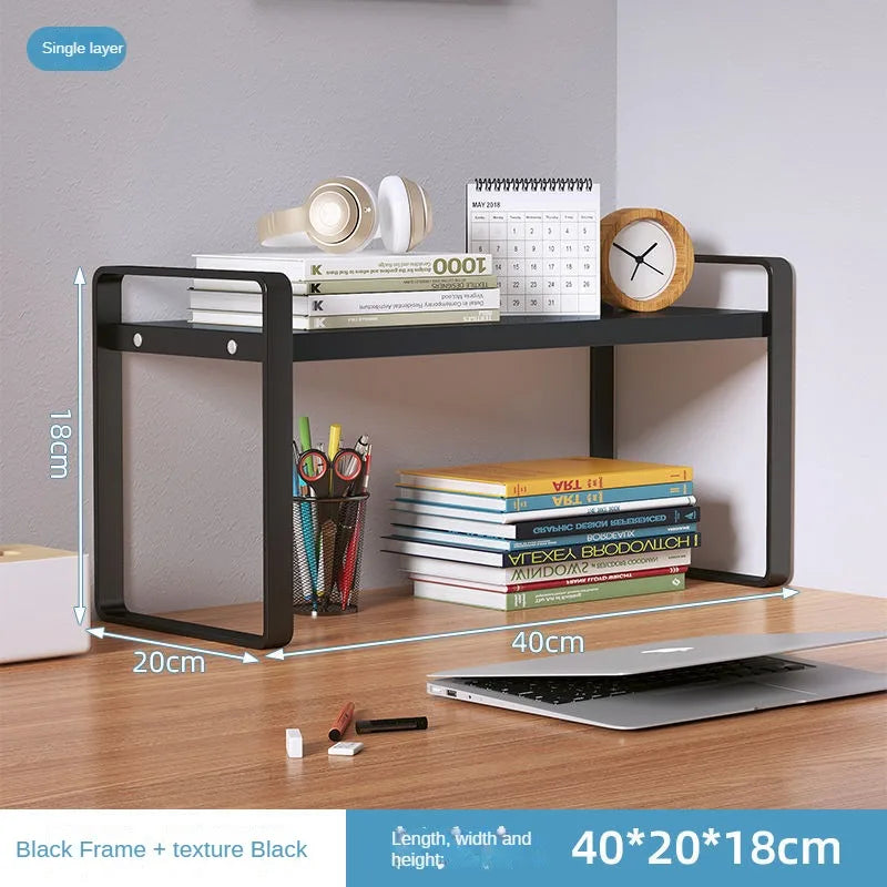 Wood Tiered Desktop Bookshelf for Daily Organization