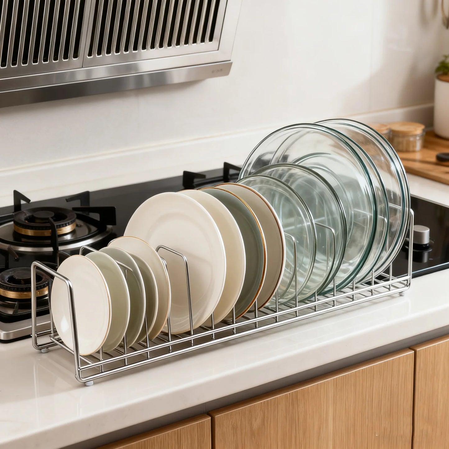 Dish Drying Rack with Drainage Storage