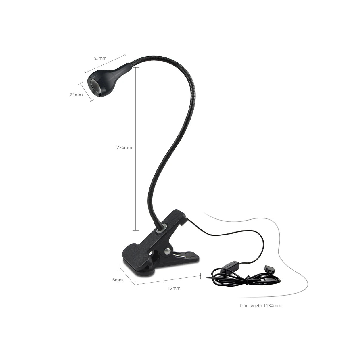 Clip-On Reading Light with Flexible Neck