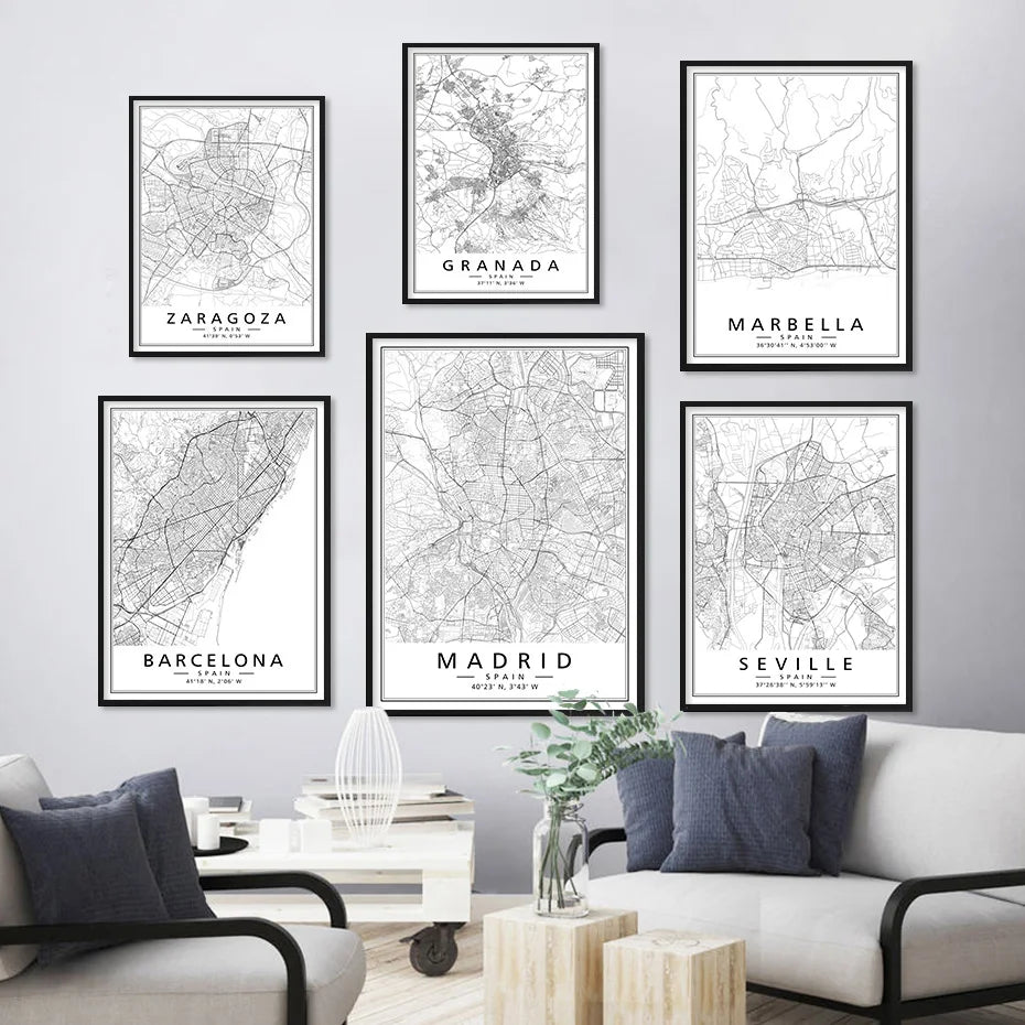 Minimalist Decorative Wall Map Wall Print