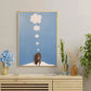 Minimalist Reading Girl Balloon Canvas Wall Print
