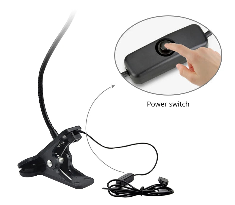 Clip-On Reading Light with Flexible Neck