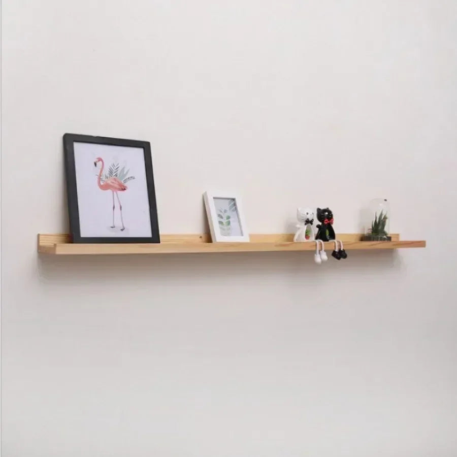 Wood Floating Wall Shelf for Display and Storage - Wall-Mounted