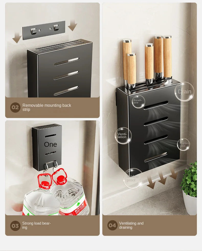 Wall-Mounted Knife and Utensil Organizer