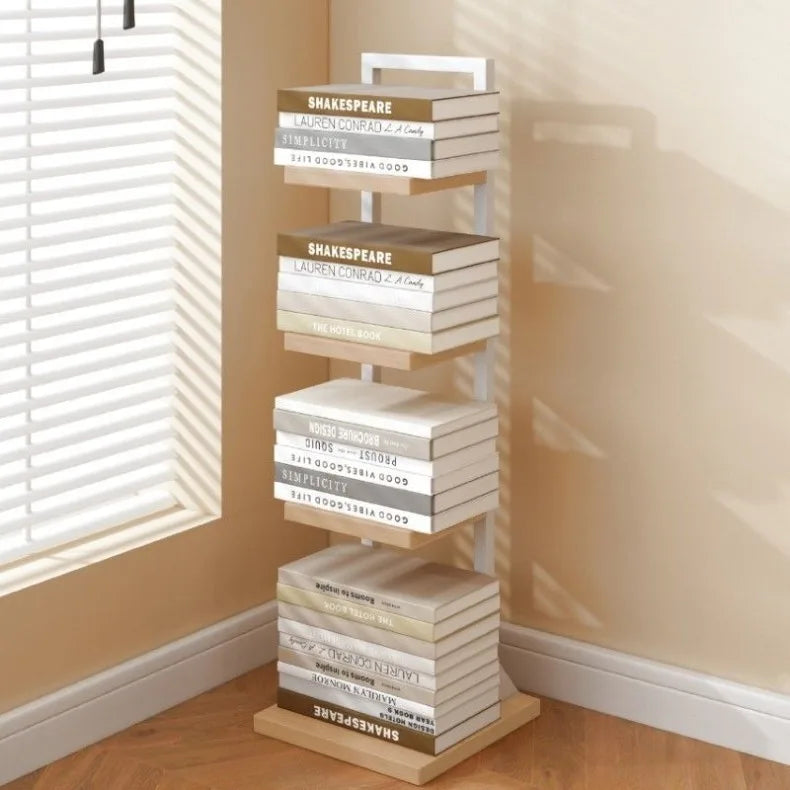 Wood Modern Bookcase Shelf for Home Storage