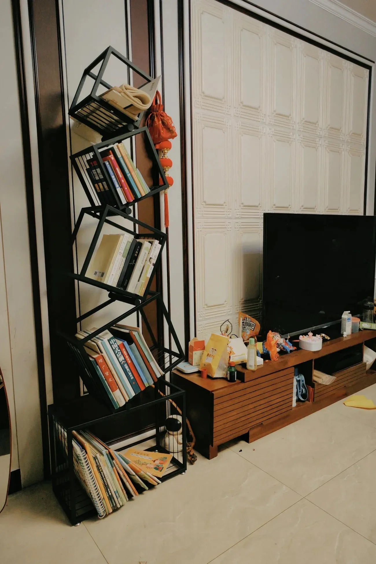 Metal Modern Bookcase Shelf for Home Storage