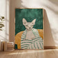 Minimalist Cat Illustration Canvas Wall Print