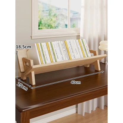 Wood Tilting Desktop Book Rack for Books and Magazines