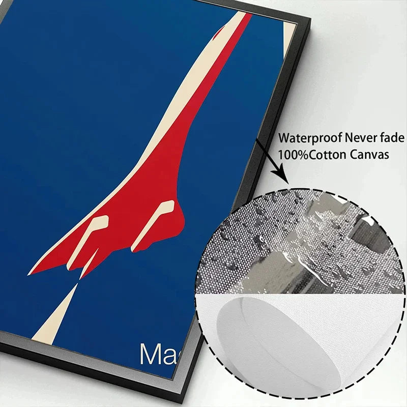 Minimalist Supersonic Jet Canvas Wall Print
