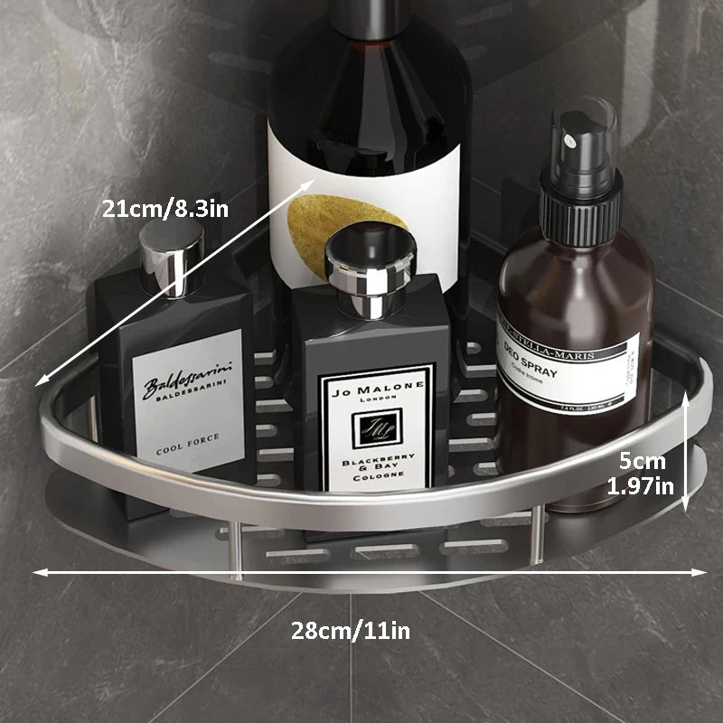 No-Drill Corner Shower Shelf Organizer - Wall-Mounted