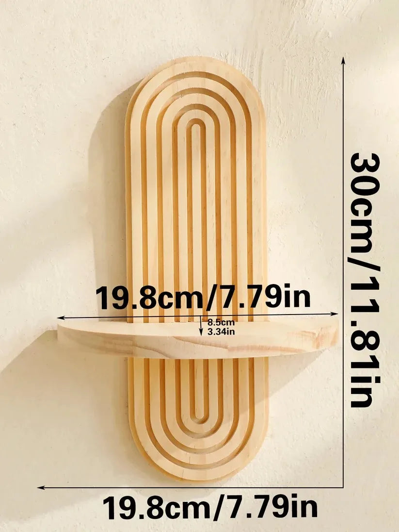 Wood Boho Floating Nursery Shelf for Books and Decor