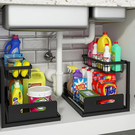 Sliding Under-Sink Organizer Rack