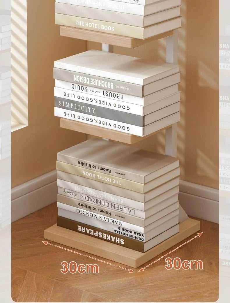Wood Modern Bookcase Shelf for Home Storage