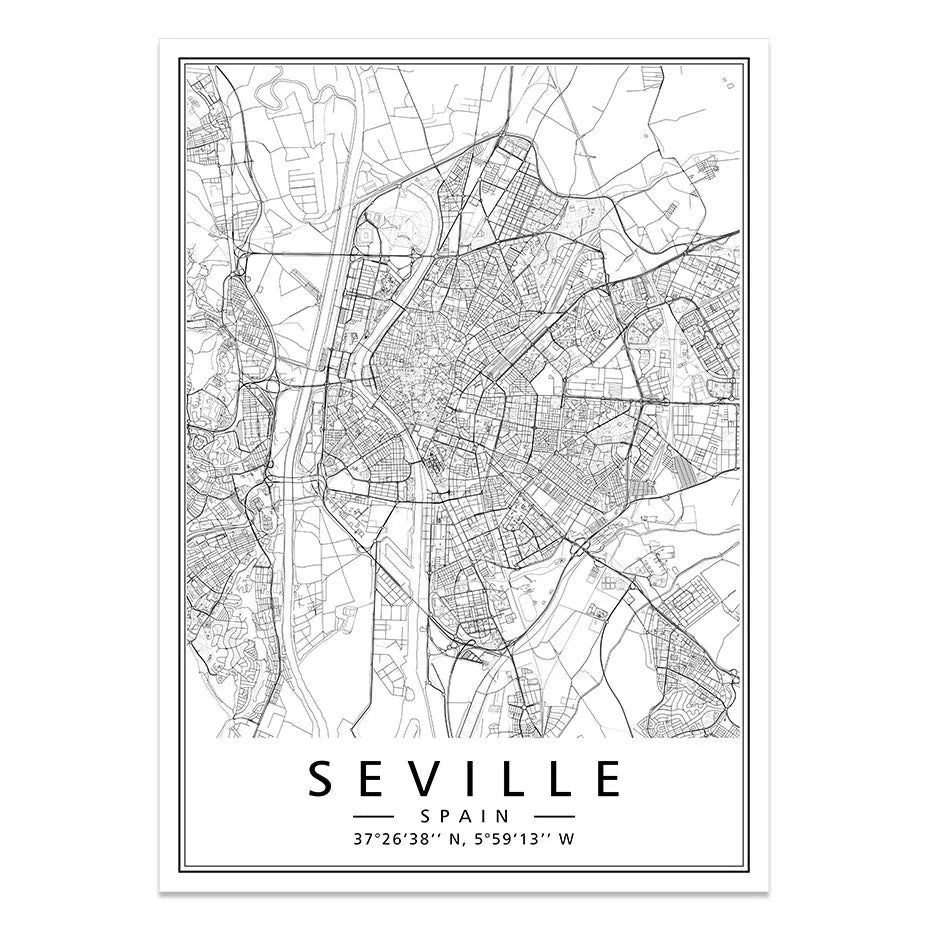 Minimalist Decorative Wall Map Wall Print