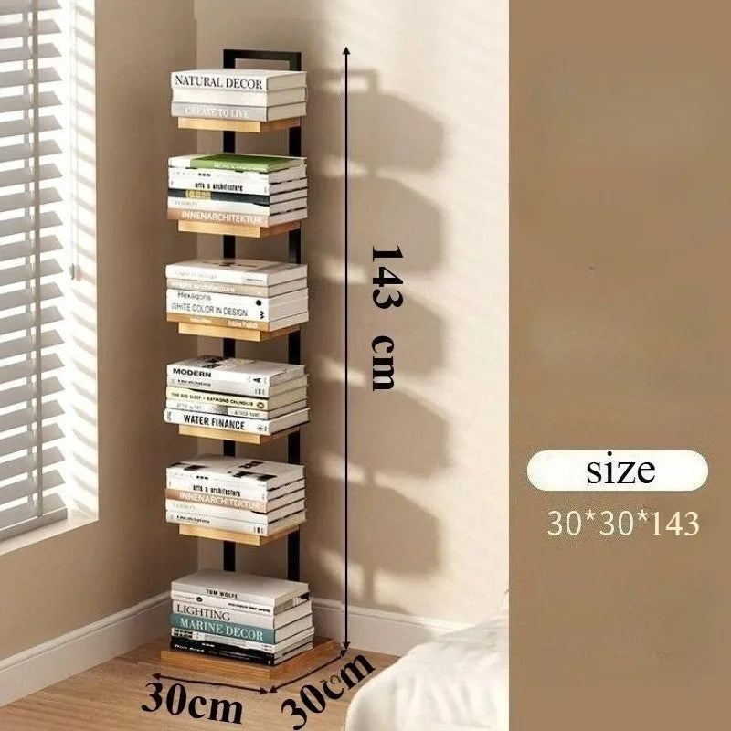 Wood Modern Bookcase Shelf for Home Storage