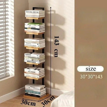 Wood Modern Bookcase Shelf for Home Storage