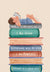 Minimalist Reading Girl Balloon Canvas Wall Print