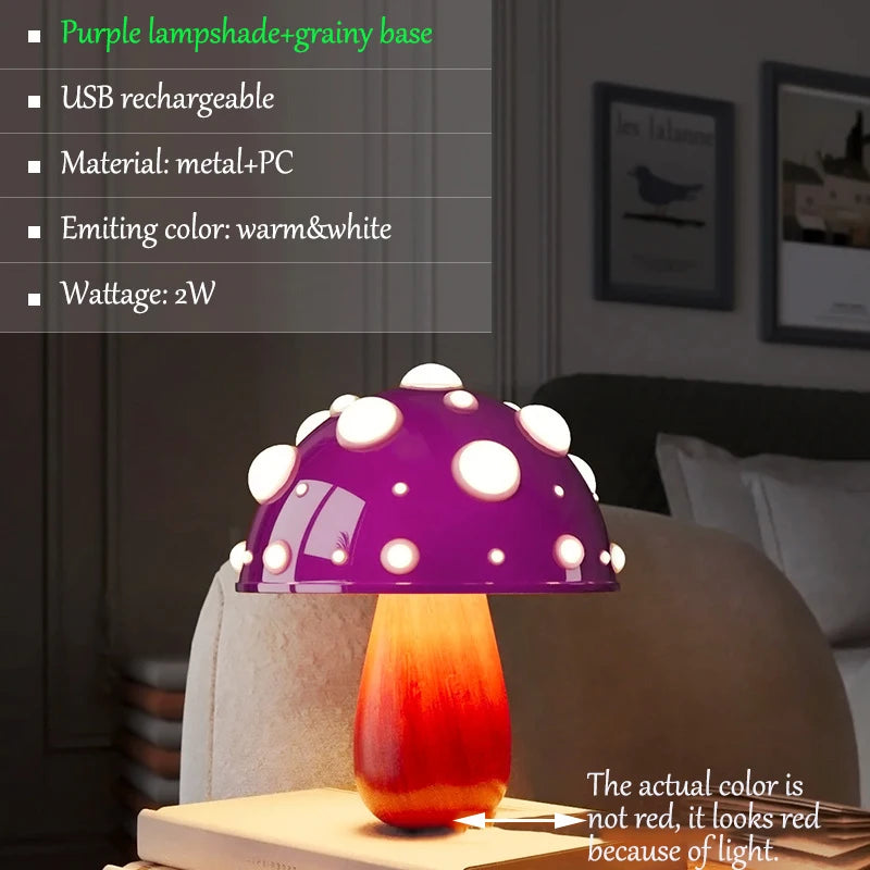 Mushroom Table Lamp with Touch Dimming 4