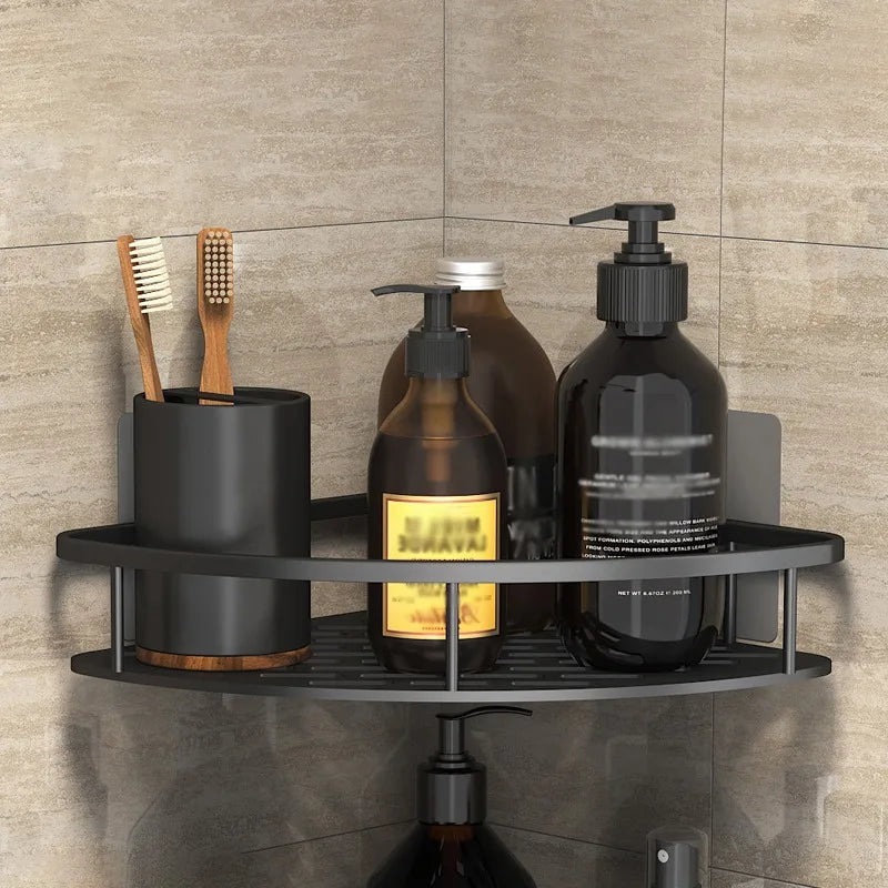 No-Drill Corner Shower Shelf Organizer - Wall-Mounted