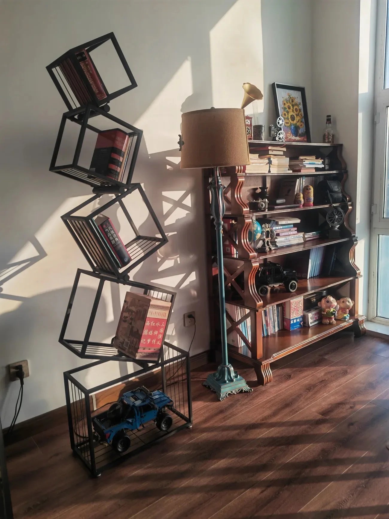 Metal Modern Bookcase Shelf for Home Storage