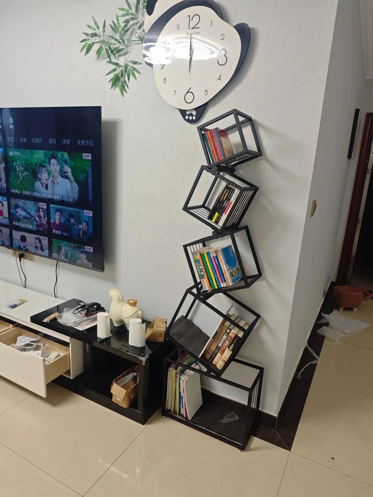 Metal Modern Bookcase Shelf for Home Storage