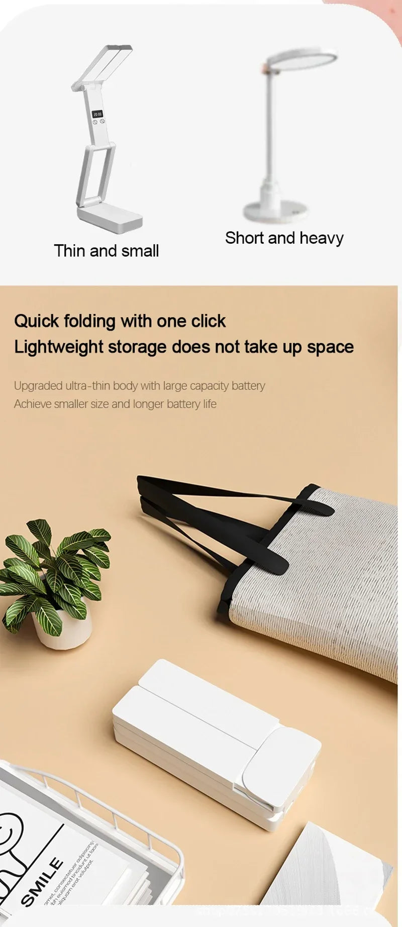 Foldable LED Reading Lamp with USB Charging - Foldable