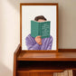 Minimalist Reading Girl Balloon Canvas Wall Print