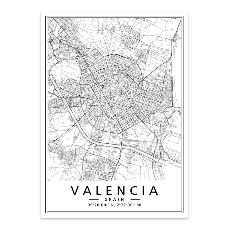 Minimalist Decorative Wall Map Wall Print
