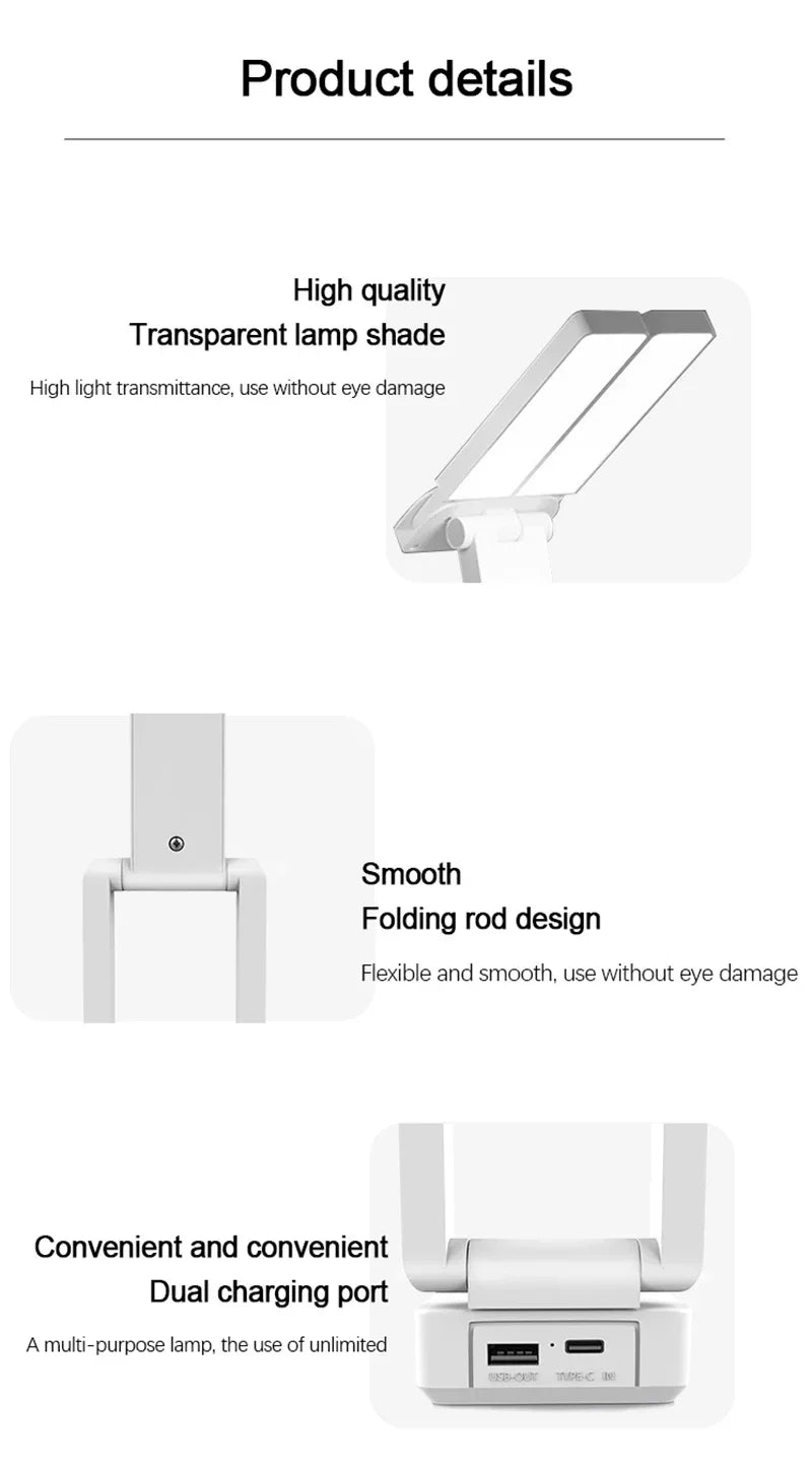 Foldable LED Reading Lamp with USB Charging - Foldable
