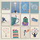 Minimalist Reading Girl Balloon Canvas Wall Print