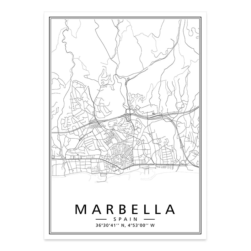 Minimalist Decorative Wall Map Wall Print