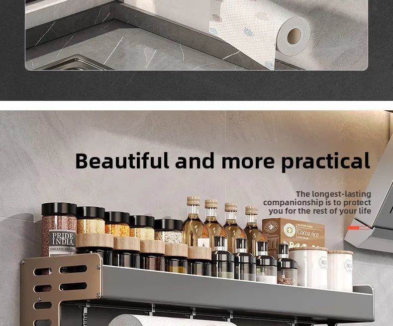 Multi-Tier Spice Storage Rack - Wall-Mounted