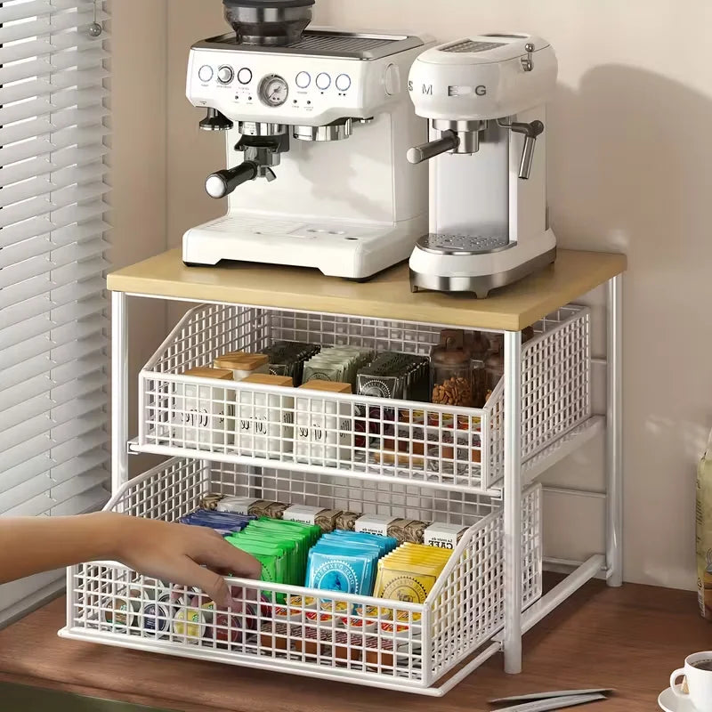 Tall Pantry Pull-Out Storage Basket - Multi-Layer