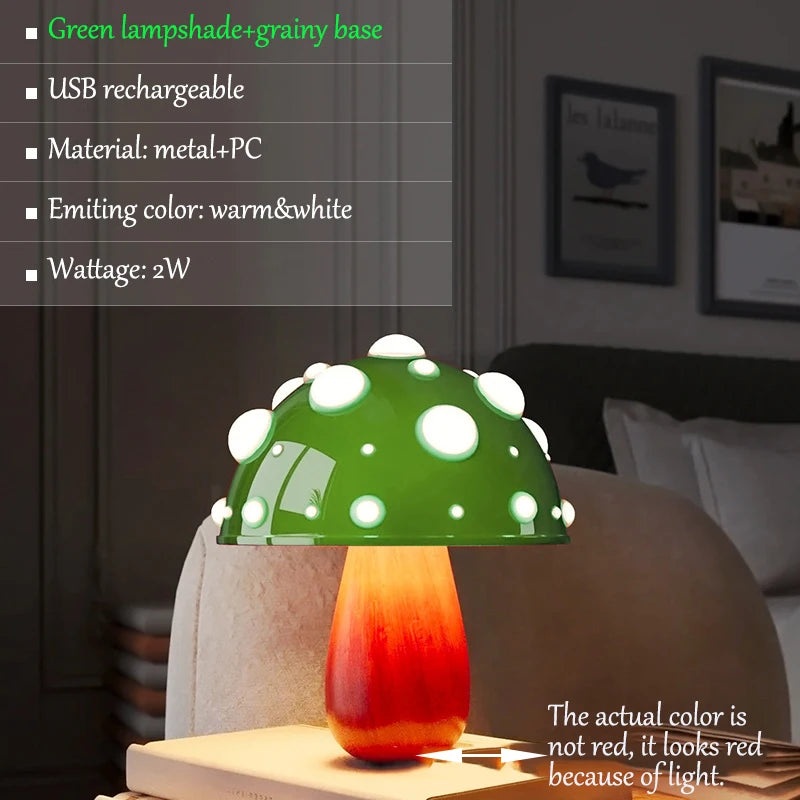 Mushroom Table Lamp with Touch Dimming 4