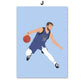 Minimalist Basketball Portrait Canvas Wall Print