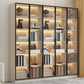 Wood Bookcase Cabinet with Glass Door Display