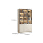 Wood Bookcase Cabinet with Glass Door Display