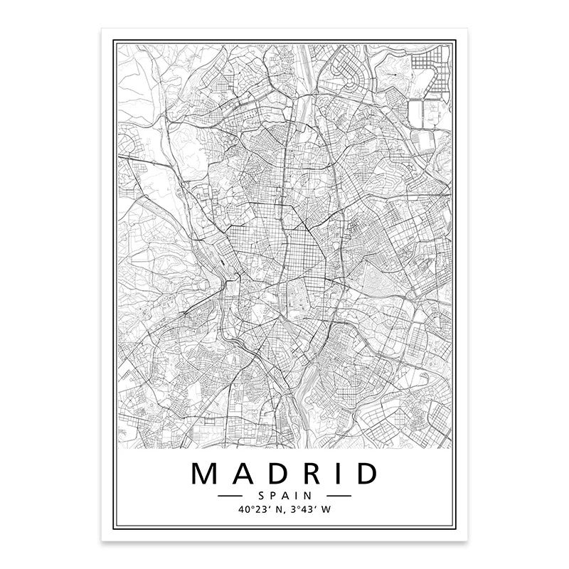 Minimalist Decorative Wall Map Wall Print