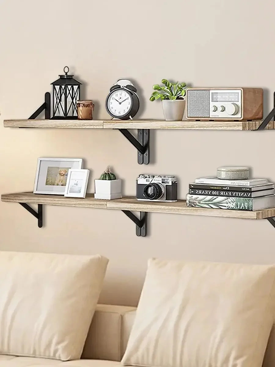 Wood Floating Wall Shelf for Display and Storage