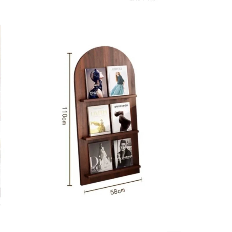 Wood Floor-Standing Book Rack for Magazines and Decor