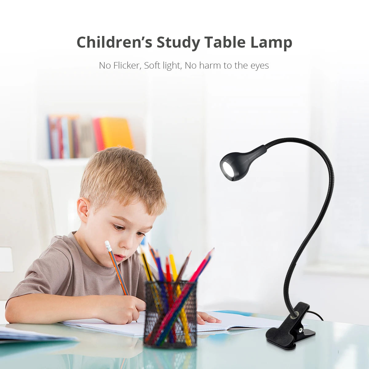 Clip-On Reading Light with Flexible Neck