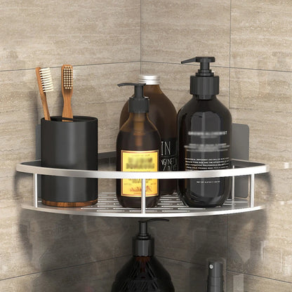No-Drill Corner Shower Shelf Organizer - Wall-Mounted