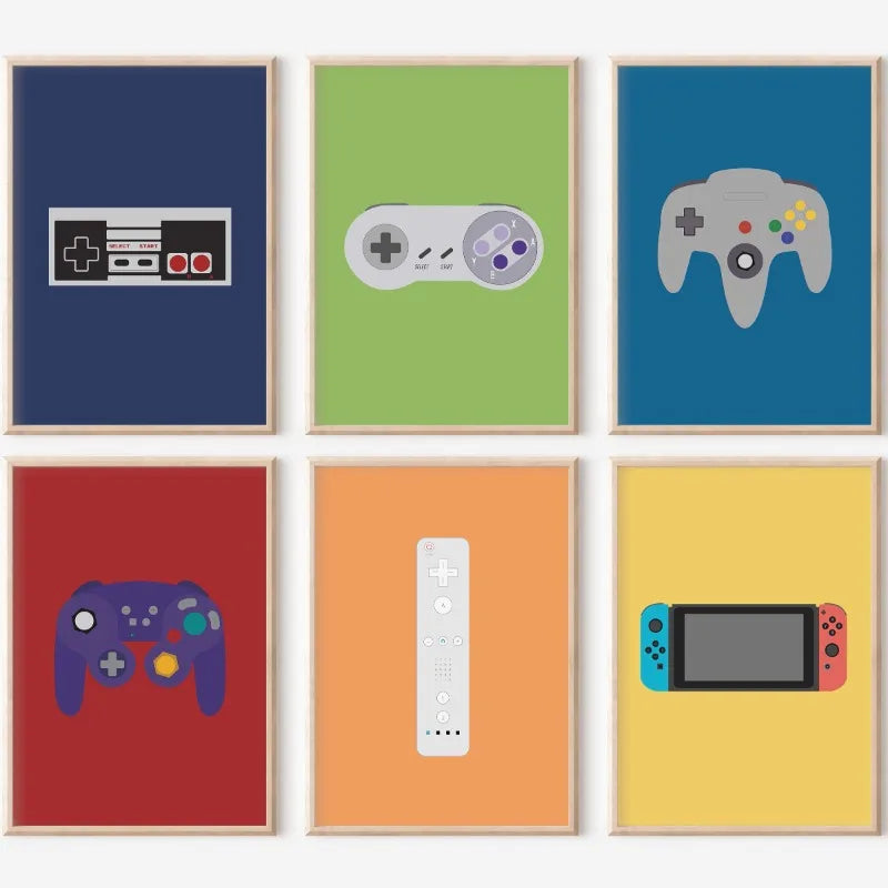 Minimalist Game Controller Canvas Wall Print