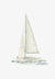 Minimalist Coastal Sailboat Canvas Wall Print